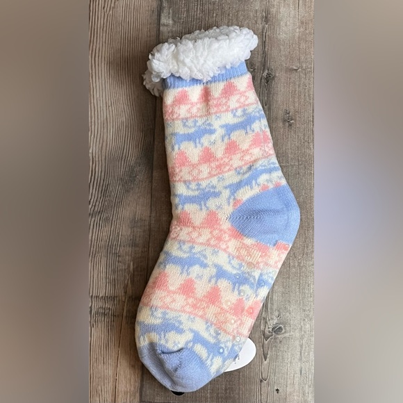 Minky’s Women's Pastel Blue and Pink Casual Socks - Picture 2 of 3